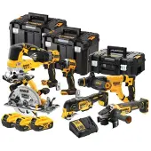 DeWalt COMBO-sæt 18V DCK706P3T (DCD805, DCF850, DCS355, DCH263, DCG405, DCS572, DCS334) 3x5,0Ah 3xTSTAK