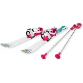 Gizmo Riders Ski til Børn 90 cm med skistave, Hvid/Pink