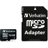 Verbatim 16GB MicroSDHC Hukommelseskort m. adapter, Class 10 0023942440826 Modsvarer: N/A