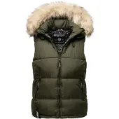 MARIKOO Vest 'Eisflöckchen' lysebrun / oliven