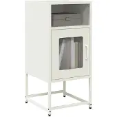vidaXL Sengebord 36x39x78 Cm Koldvalset Stål - Hvid