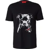 HUGO T-shirt i bomuldsjersey med hundegrafik