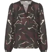 Kaffe Bluse 'Beate' vinrød / sort / hvid