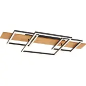 QAZQA Design loftslampe sort firkantet inkl. LED 3-trins dæmpbar - Nimue