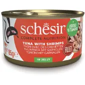 Schesir Økonomipakke Complete Nutrition Filet i gelé 24 x 85 g - Tun med rejer