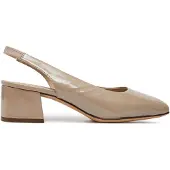 Caprice sling pumps, beige, made of Leather with Trapeze heel, Size 38