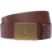 Ralph Lauren Polo Ralph Laurentil mænd. 405691693002 Læderbælte med brunt spænde af hesteplade (42 cm), Casual