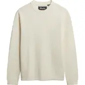 Superdry Superdrytil mænd. M6110681A Pullover Texture beige (XL), Casual, Bomuld
