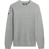 Superdry Superdrytil mænd. M6110681A Light Texture-jumper grå (XL), Casual, Bomuld, Lange ærmer