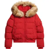 Superdry Superdrytil kvinder. W5011785A Everst bomberjakke rød (XS), Sort, Casual, Polyester