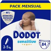 Dodot Sensitive Rn Size 1 Diapers 2-5 Kg 84 Units
