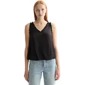 Scotch & Soda Ruffle Ærmeløs V-hals T-shirt