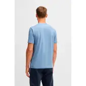 BOSS BOSStil mænd. 50530990 Tape Logo T-shirt blå (3XL), Casual, Bomuld, Korte ærmer