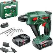 Bosch Uneo Maxx - Roterende hammer - ledningfri - 2 tilstande - SDS-Quick - 0.6 Joule - 2 batterier, inkluderet oplader - 18 V