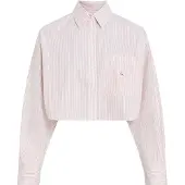 Calvin Klein J20j225078 Crop Skjorte Med Lange ærmer