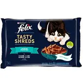 Purina Felix Tasty Shreds Vådfoder Til Katte Med Laks 12x4x80g