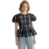 Scotch & Soda Cap Taffeta Peplum Kortærmet Bluse