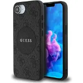 GUESS 4G Circle Classic Logo MagSafe-etui til iPhone 16e - sort