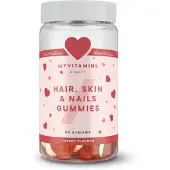Myvitamins Hair, Skin og Nails Vingummi - 60 Gummies - 30servings - Kirsebær