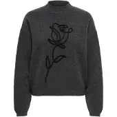 ONLY Pullover 'ONLROSE' mørkegrå / sort