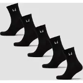 MP Unisex Crew Socks (5 Pack) - Black - UK 12-14