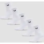 Myprotein MP Unisex Crew Socks (5 Pack) - White - UK 2-5