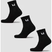 MP Unisex Ankle Socks (3 Pack) - Black - UK 9-11