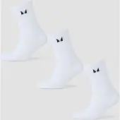 Myprotein MP Running Socks (pakke med tre) − Hvid - UK 12-14