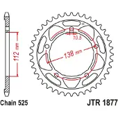 JT Sprockets 525 Jtr1877.41 Steel Bagtandhjul