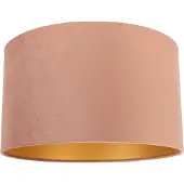 QAZQA Velours lampeskærm rosa 35/35/20 med guldinteriør