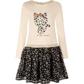 Happy girls Kjole beige / brun / sort