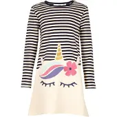 Happy girls Kjole navy / hvid