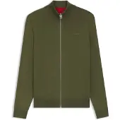HUGO Slim fit jakke i strikket bomuld med logo