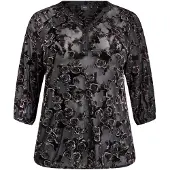 Zizzi Bluse 'Eselma' bronze / sort