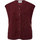 Pieces Vest 'PCKatty' carminrød