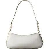 Calvin Klein Skuldertaske 'Emblem Print Shoulder' hvid / uldhvid