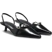 HUGO Slingback-mules i børstet læder