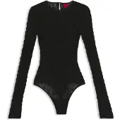 HUGO Bodysuit i slim fit med blondestræk