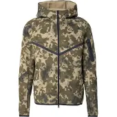 Nike Jakke Tech Fleece Windrunner Camo - Grøn/Sort, størrelse Large