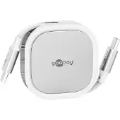 Goobay udtrækkeligt USB-C-kabel - 1m, 15W - hvid