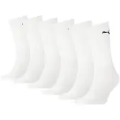 Puma Unisex Crew Socks 6 pack, Clothing, White, 43-46
