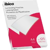 Ibico Adhesive A4 125 Mic Lamineringsplomber 100 Enheder