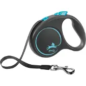 Flexi Retractable Leash Design - Sort/Blå - S
