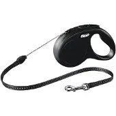 Flexi Rolleline Classic - Cord Leash - Sort - S - 5 meter