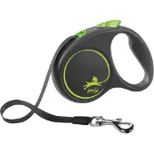 Flexi Retractable Leash Design - Sort/Grøn - S