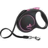 Flexi Retractable Leash Design - Sort / Pink - M