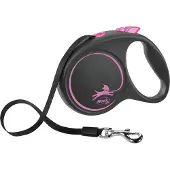 Flexi Retractable Leash Design - Sort / Pink - L