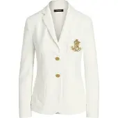 Ralph Lauren Lauren Ralph Laurentil kvinder. 200797305001 Jacquard-blazer med hvide metalfarver (XXL), Casual, Bomuld