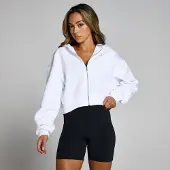 Myprotein MP Basics Zip Through Cropped Hoodie til kvinder – Hvid - S