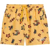 Superdry Superdrytil mænd. M3010232A Badedragt med Hawaii-print genbrugt gul (S), Badetøj, Genanvendt polister, Bæredygtig